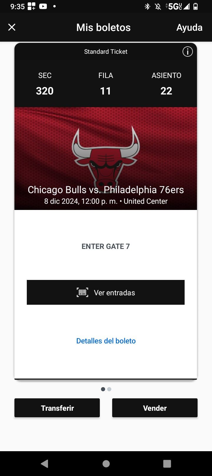 I have two tickets for bulls