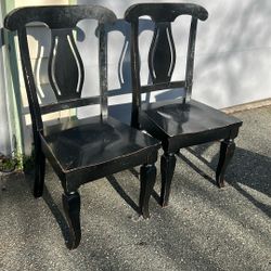 Two Sturdy Wooden Chairs For Five Dollars Each 