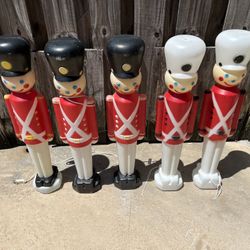 VINTAGE Empire Carolina Enterprises Toy Soldier Nutcracker Blow Mold Lot Of 5