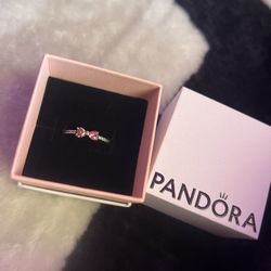 Pandora Sparkling Pink Bow Ring Sterling silver