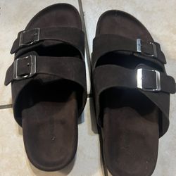 Express Suede Double Buckle Sandals