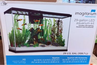 glass aquarium, lamp and stand !