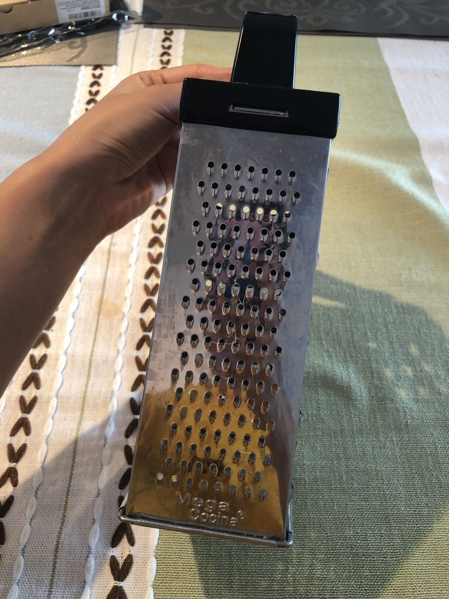 Box Grater, 4-Sided Stainless Steel Large 10-inch Grater for Parmesan Cheese, Ginger, Vegetables