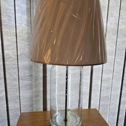 Two. 24"  Glass Table Lamps...