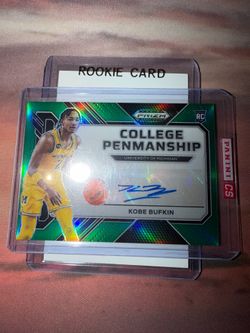 Kobe Bufkin rookie College Penmanship Green Prizm AUTO NBA