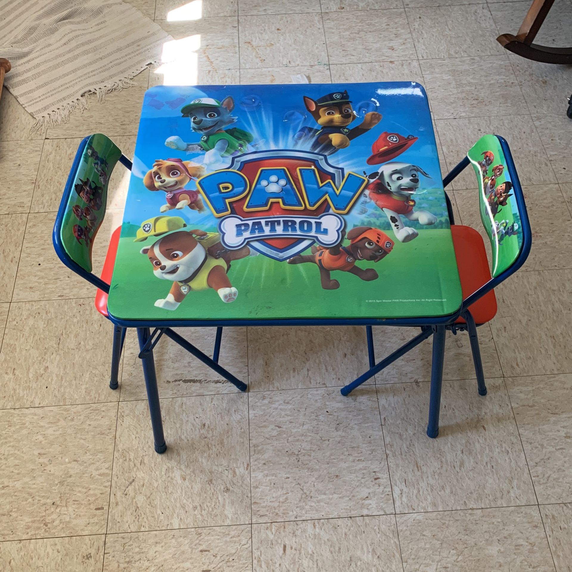 Paw Patrol Themed Kids Fold Up Table & 2 Chairs