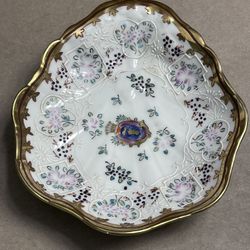 Vintage Japanese Import Meissen / Dresden Style Plates Dishes, Coat of Arms, 19th C