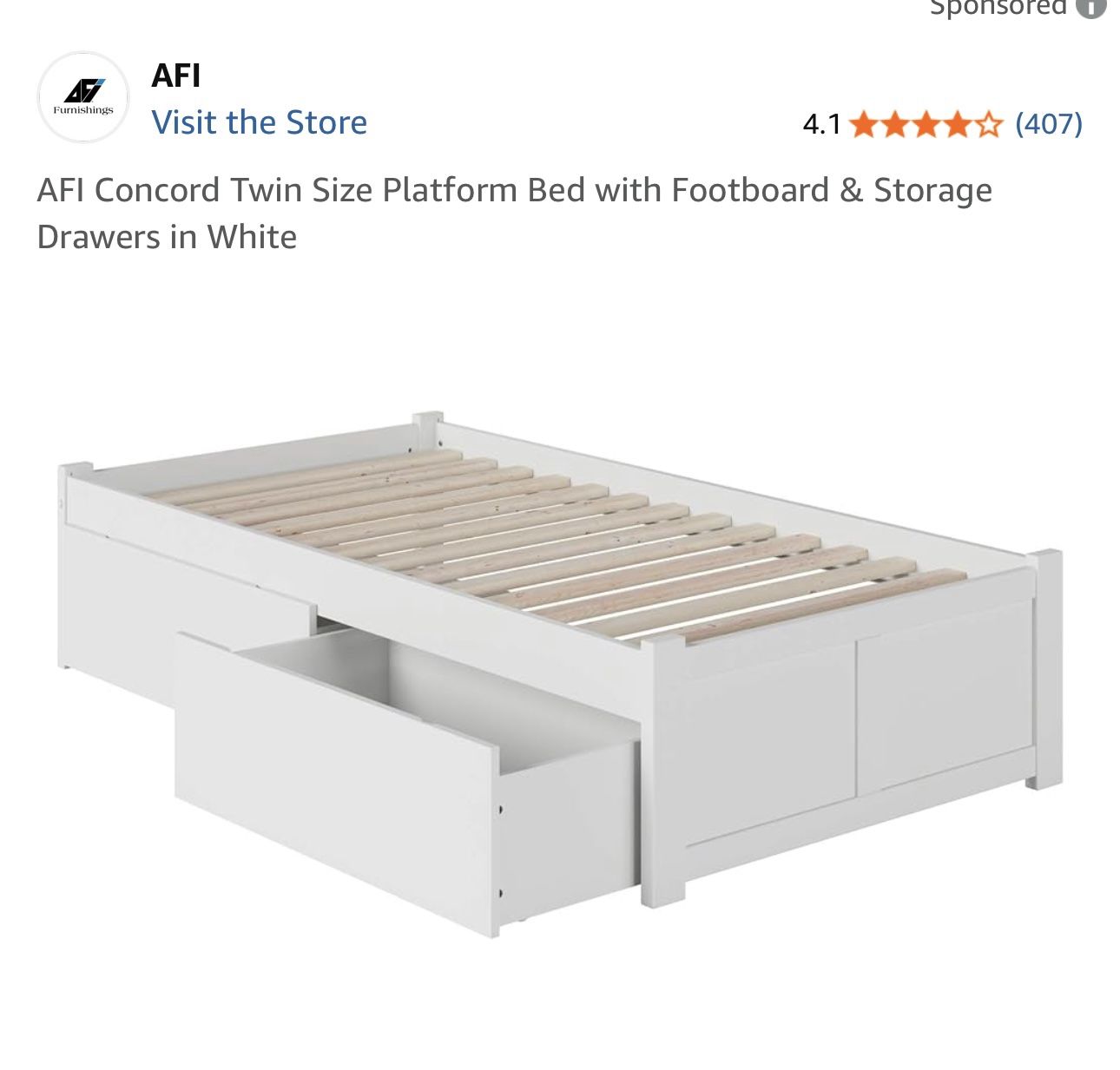 Twin XL Bed Frame With Drawer And Headboard