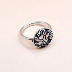 925 Silver Tree Of Life Ring Size 7 