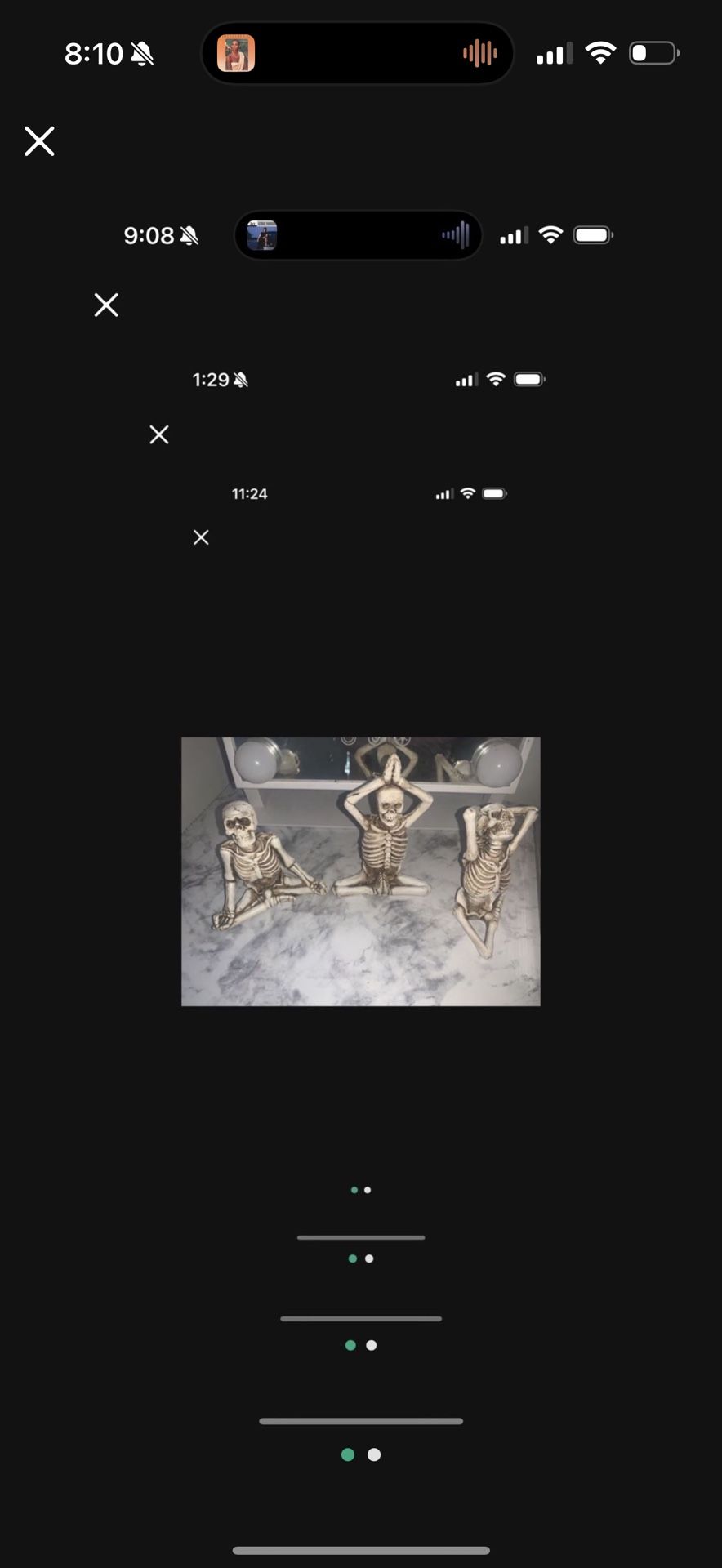☠️3 Skeletons Halloween Decor 5”