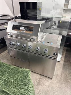 Mondawe Grill Island Silver Infrared Liquid Propane Gas Grill(damage)