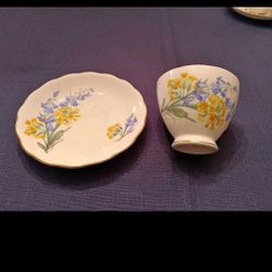 Royal Vale Bluebells and Primrose Teacup and Saucer.