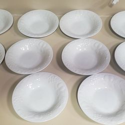 Gibson Four Seasons Soup Cereal Pasta Bowls Lot of 10 Embossed Lattice 