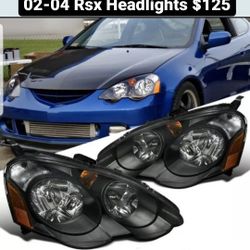 New 2002 To 2004 Acura Rsx Black Housing JDM Style Headlights 