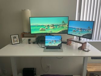 Standing desk, white, 71x30 inch