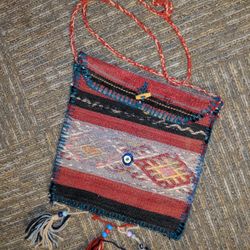 Handmade Turkish Kilim Woven Carpet Rug Purse