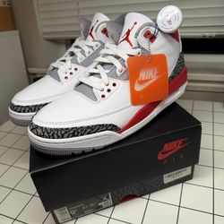 New Nike Air Jordan 3 Retro DN3707-160 Fire Red (2022) Men’s Size 9.5
