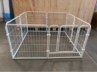24"x24" White Metal Dog Playpen (8 Panels)