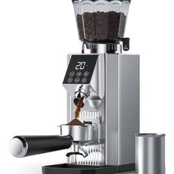 Burr Coffee Bean Grinder for Home Use with 45 Precise Grinding Settings, Espresso Grinder with Height Adjustable Funnel Stand, LED Touch Panel, Anti-