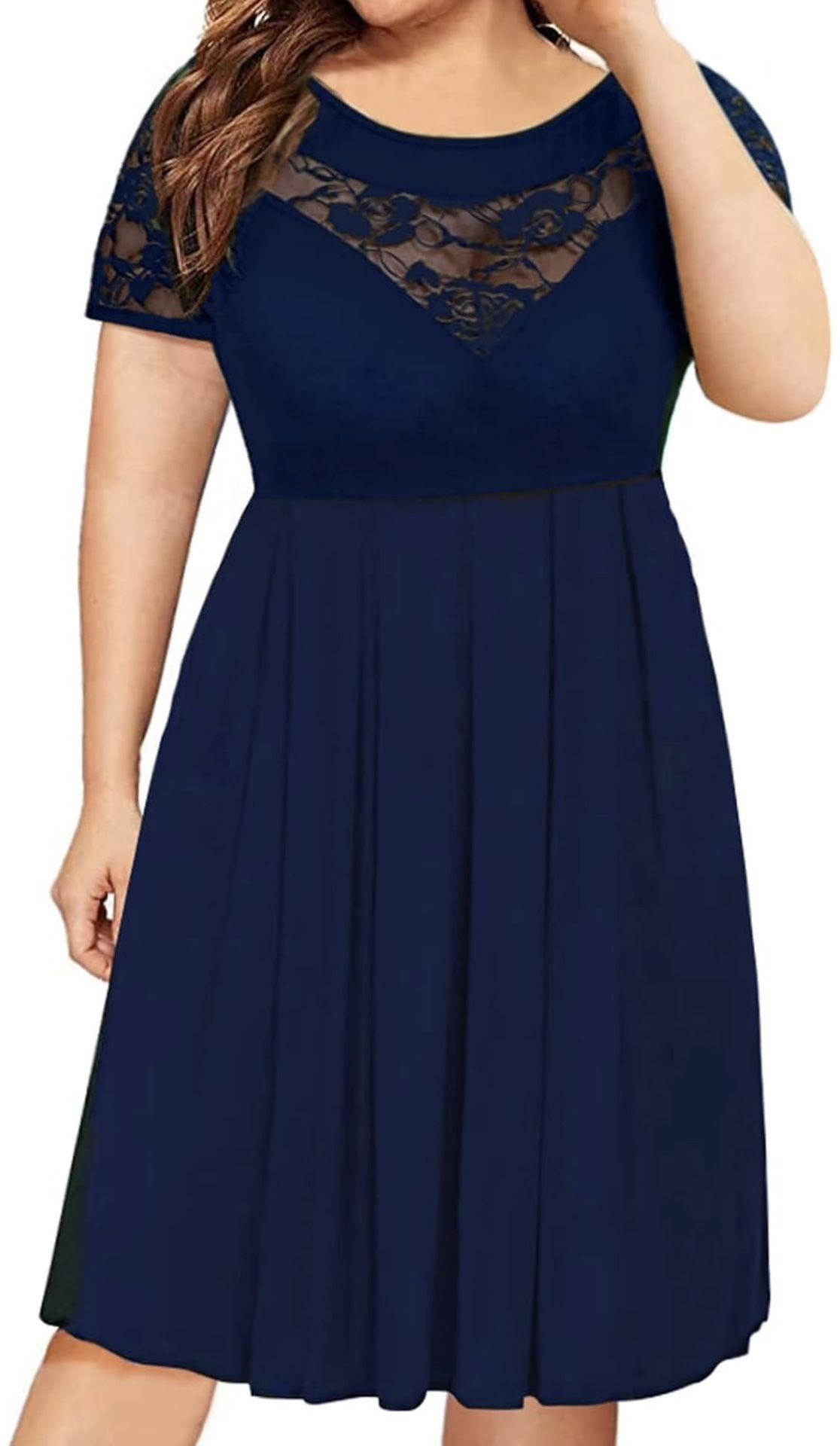 3XL Plus Size Navy Blue Dress