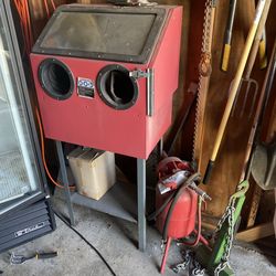 Bead blast machine solvent tank metal bandsaw