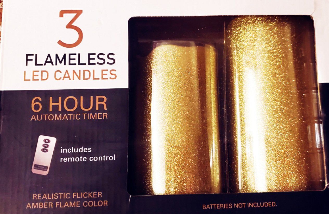 Brand new 3 Flameless Led Golden Candles