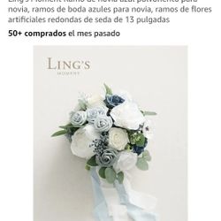 Dusty Blue Bride BranchBlue Wedding Bouquets 