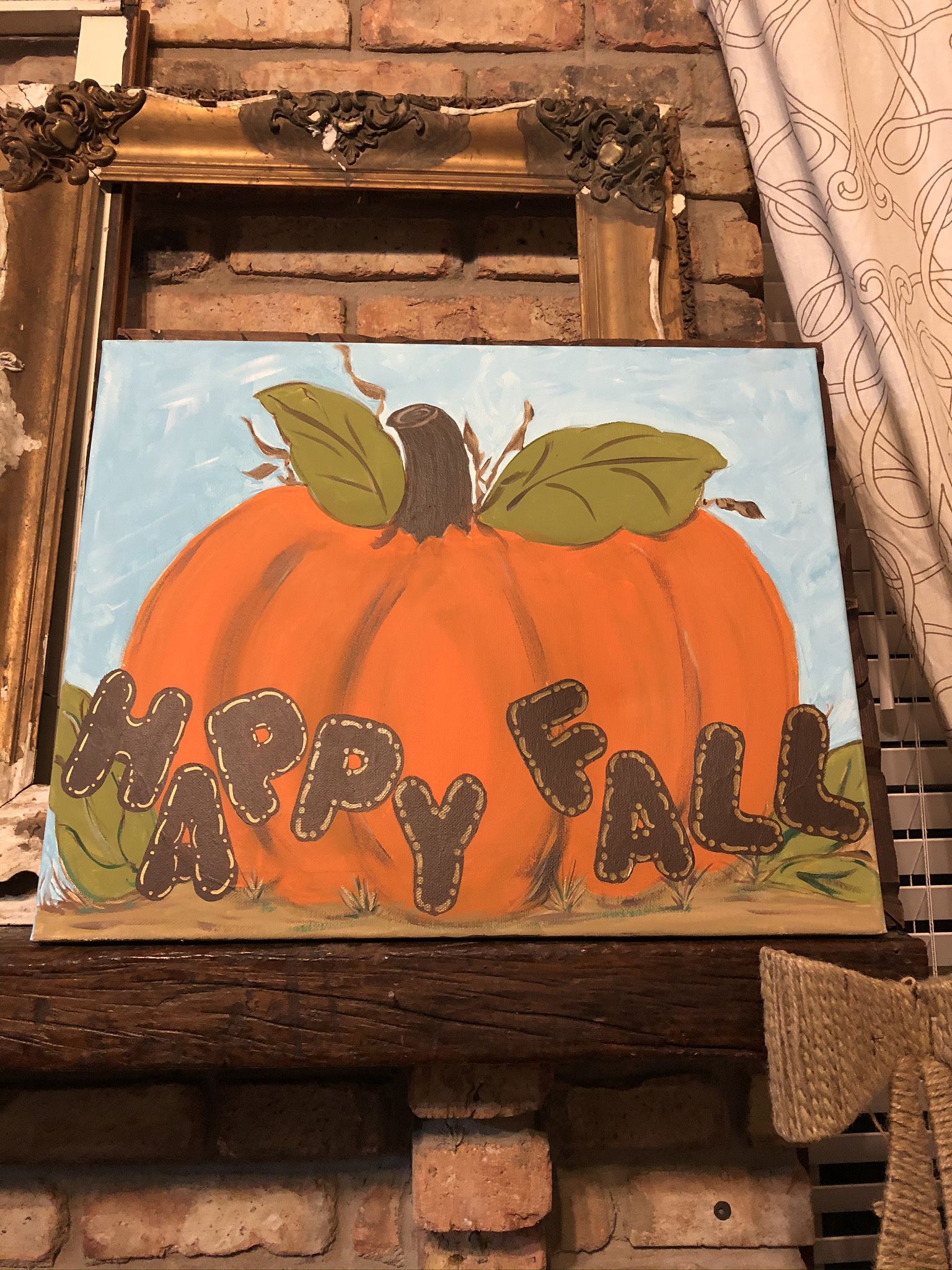 Fall pumpkin canvas 16x20