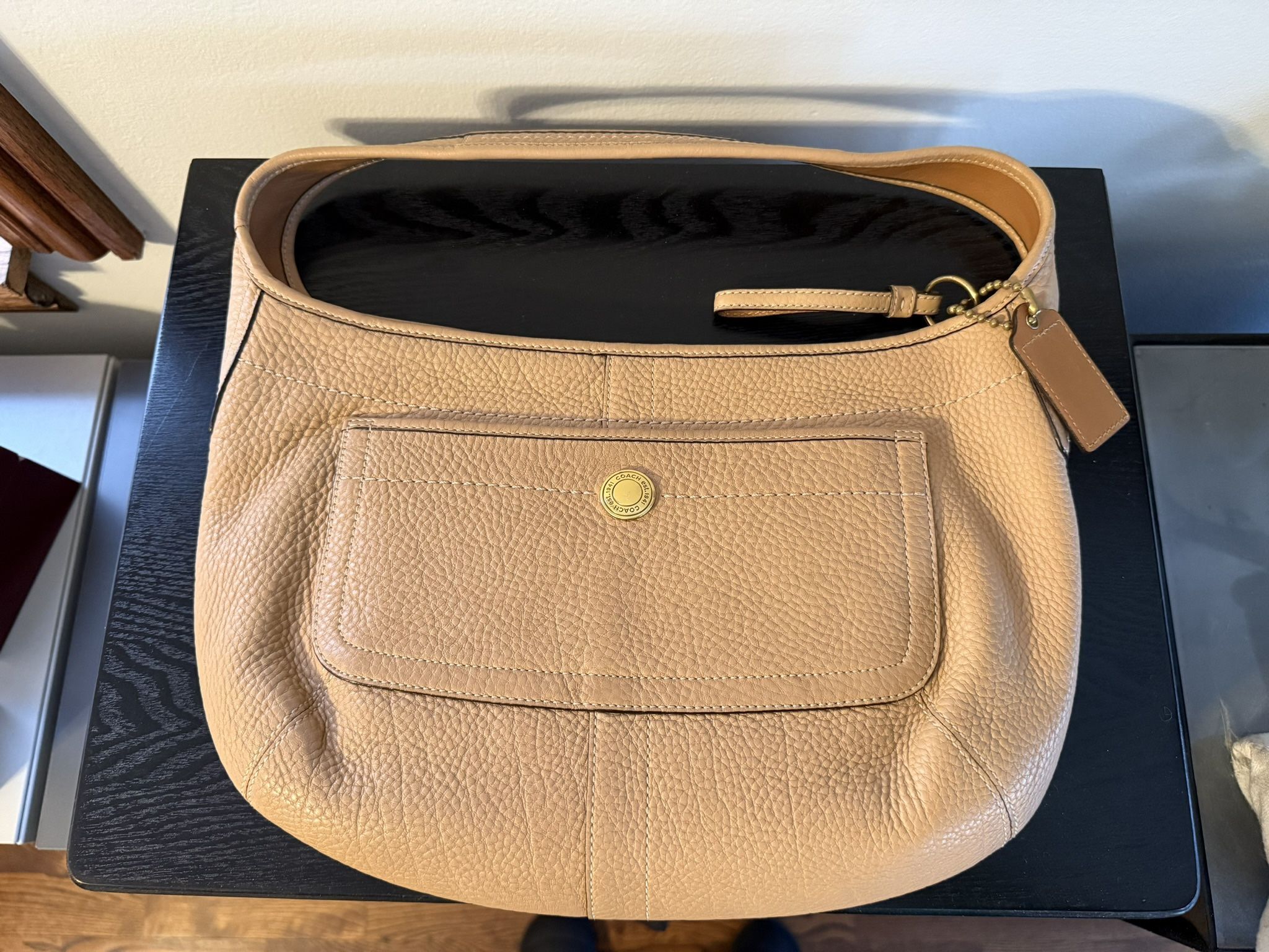 Coach Ergo Pebbled Tan Hobo Leather Shoulder Bag Purse 11612