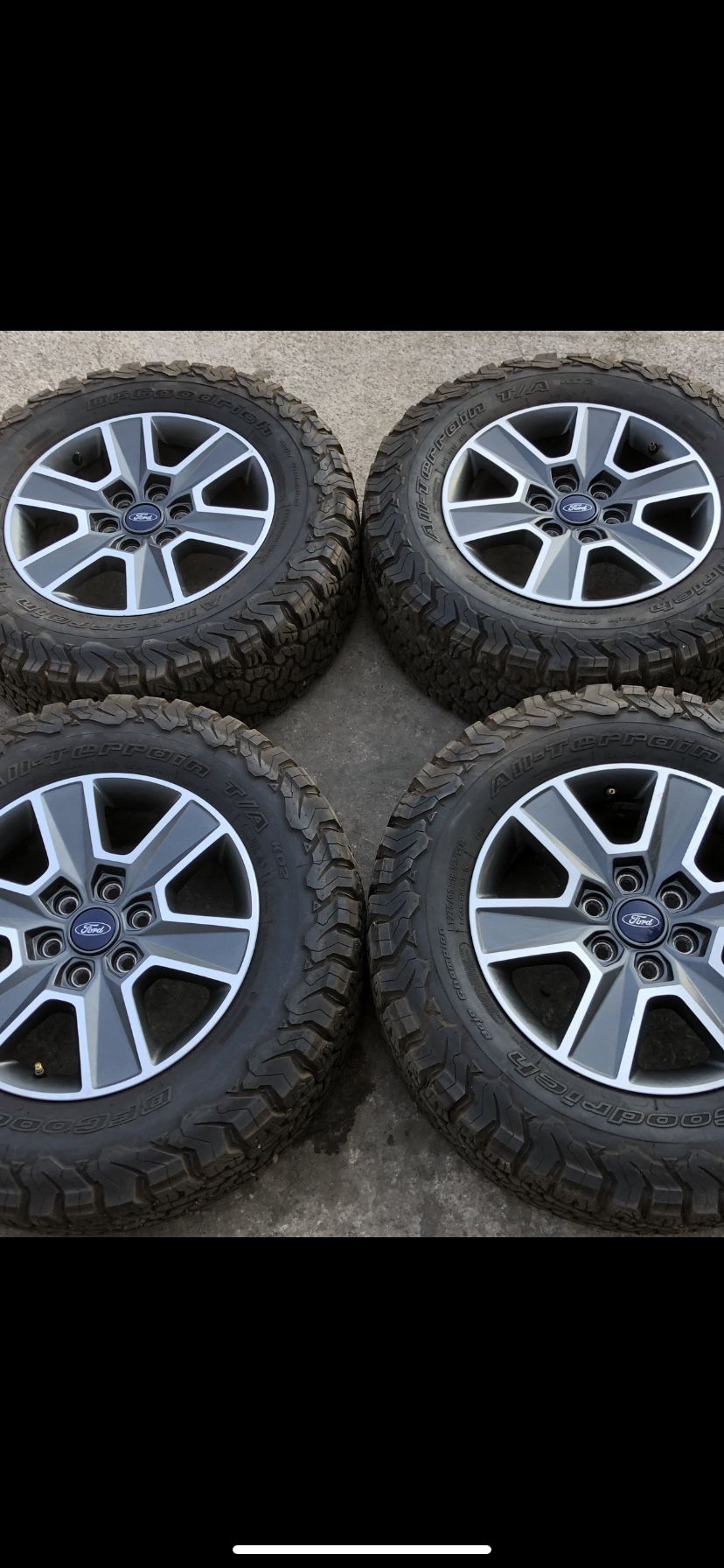 Ford Factory rims and BFG All Terrain KO2 Tires 6 Lug wheels 6x135 Bolt pattern BFGoodrich Ko 2 Rines y llantas 2017 F 150 Expedition 2016 F-150 rine