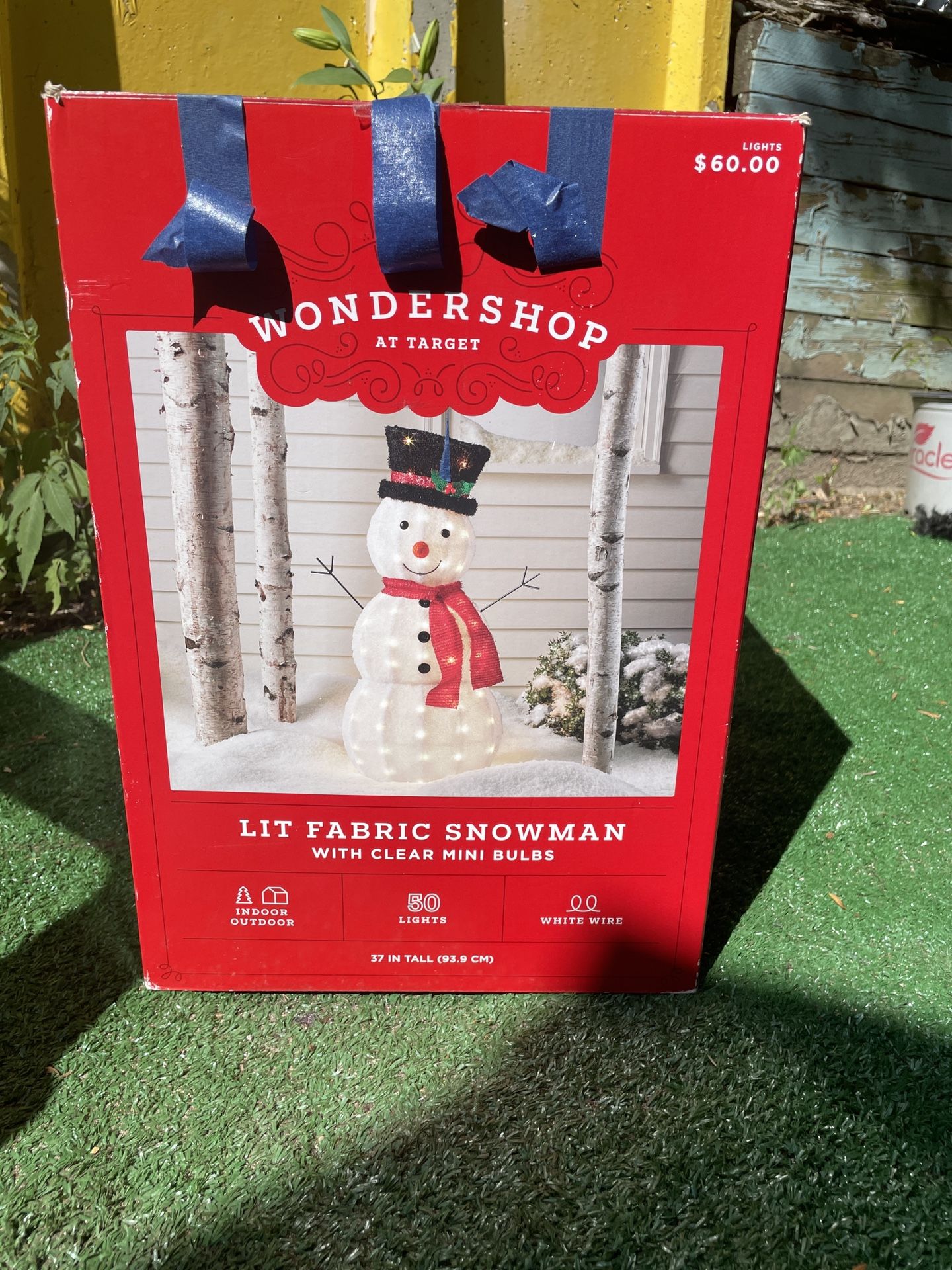 Wondershop Snowman Figure White Fabric 37 in Decorative Inlays,White