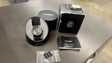 Men’s Citizen Eco-Drive chronograph black Watch 42mm solar light charge no trades pick up in Tacoma 