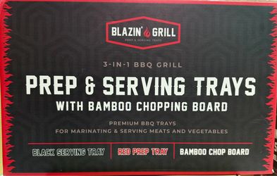 Blazin' Grill 3-in-1 BBQ Prep & Serving Tray Set