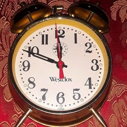 Vintage Westclox Twin Bell Alarm Clock 