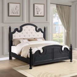 Black King Size Bed, Dresser, Mirror, Nightstand $1499