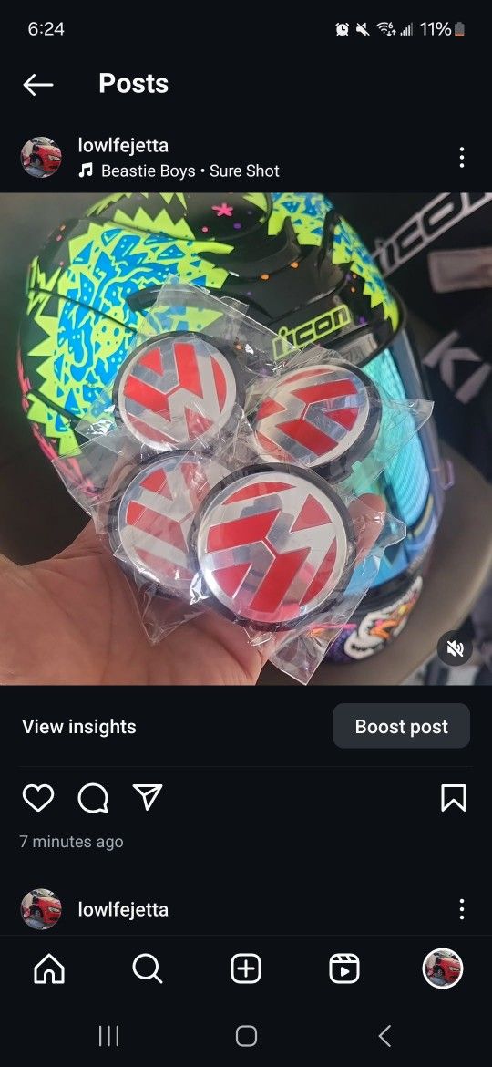 Vw Center Caps Red 56mm