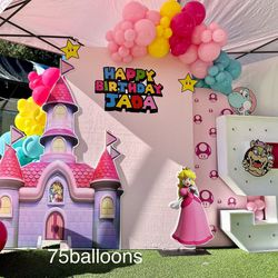 Princess Peach Balloon Garland 