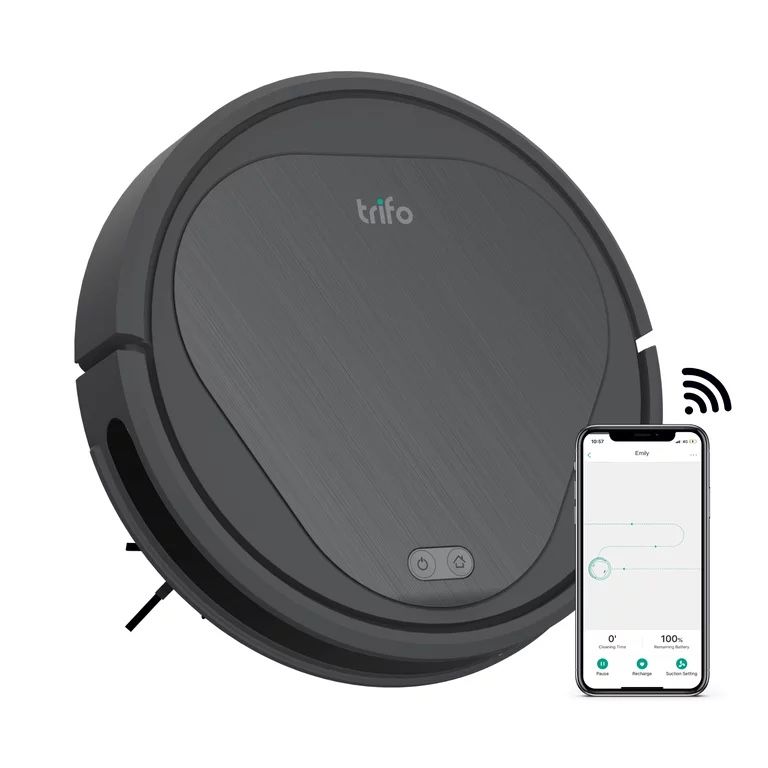 Trifo Emily Robot Vacuum, Precise Back & Forth Navigation and 110 Minute Runtime allow Emily to clean up to 3X the area of random navigating robots, P