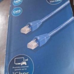 PHILIPS Cat 6 Ethernet Cable, 14 ft. Blue, 1 Gbps High Speed Internet Network LAN, for Modems
