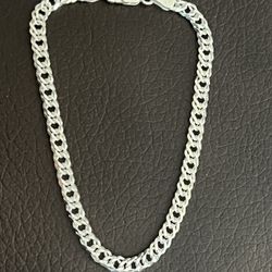 8” ITALY SILVER 4.2MM DOUBLE ROMBO BRACELET