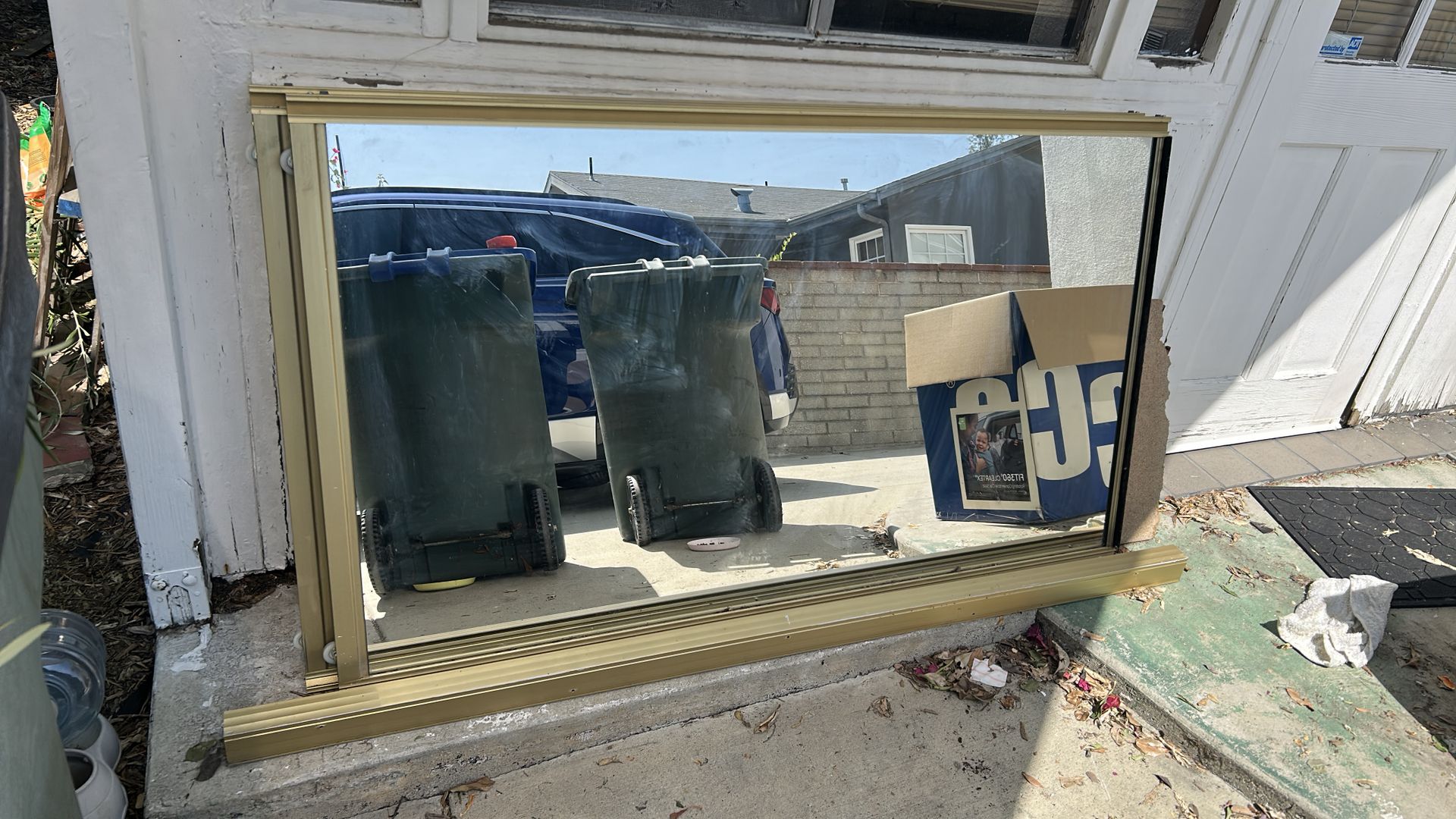 Sliding mirror double closet doors