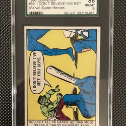 1966 Donruss Marvel Superheroes SGC 8 Hulk #55