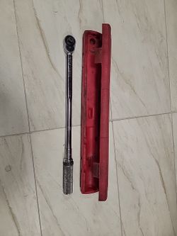 Snap-On 1/2" Drive Torque Wrench, Model QJR-3200B,  Click Type With Case