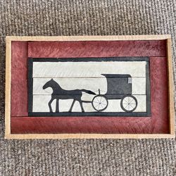 Amish Buggy Wooden Pic