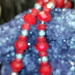 Red Faceted Stone Necklace