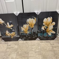 beautiful brand new 16 by 24 inch canvas wall art.  (MUST SELL TODAY)