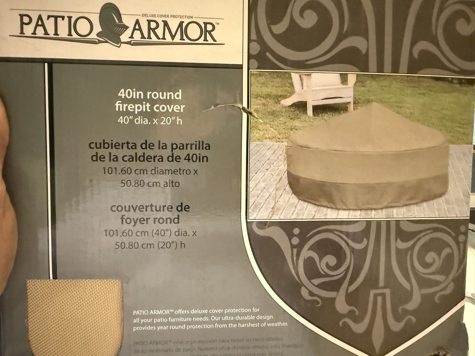 NEW* Patio Armor 40in Round Firepit Cover