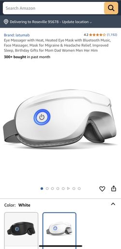 Eye Massager with Heat, Heated Eye Mask with Bluetooth Music, Face Massager, Mask for Migraine & Headache Relief, Improved Sleep, Birthday Gifts for M