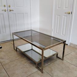 Glass and Mirror Modern Coffee Table