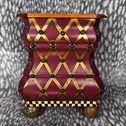 MacKenzie-Childs "Botanica" Collection Hand-Painted Bombe Three-Drawer Chest